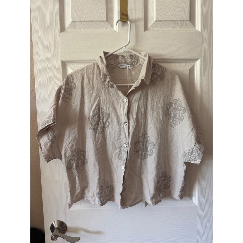 NWT CIVICO 51 Linen Blend‎ Button Up Shirt Size Large